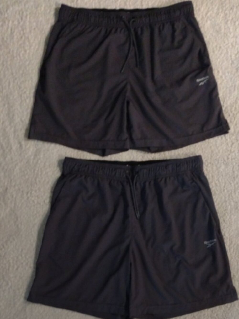Reebok Size Large Dark Gray Athletic Shorts Set Adjustable Waistband